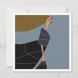 Modern Style Glam Fashion Art Card Inbjudningar