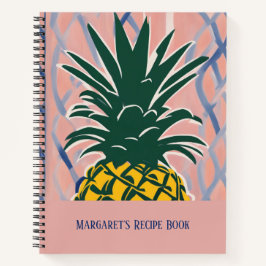 Modern Style Pineapple Personalized Recipe Book