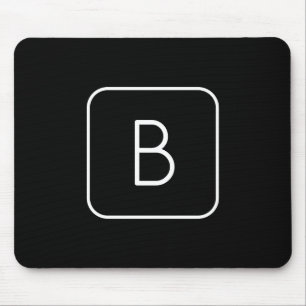 Modern Styled Initial Monogram White & Black Musmatta