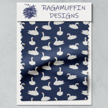 Modern Stylish Blue Swan Pattern 