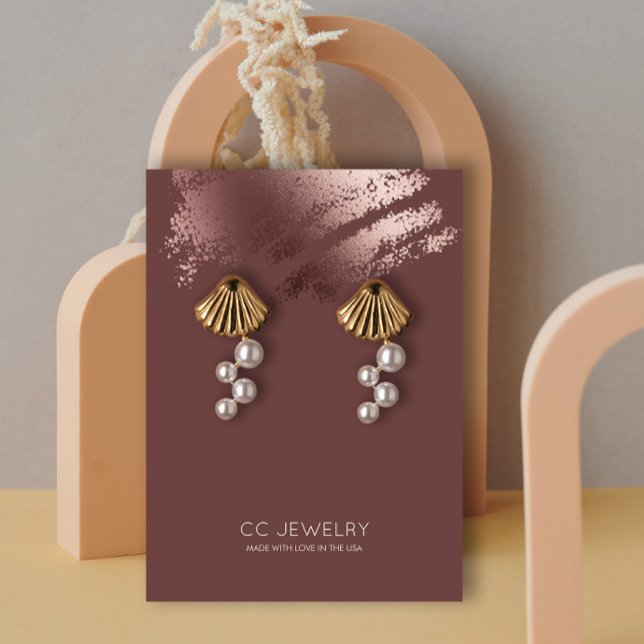 Modern Stylish Brons Smycken Örhänge Display Visitkort (Modern Stylish Bronze Jewelry Earring Display Business Card)