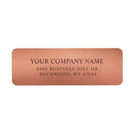 Modern Stylish Bronze Business Return Address Returadress Etikett