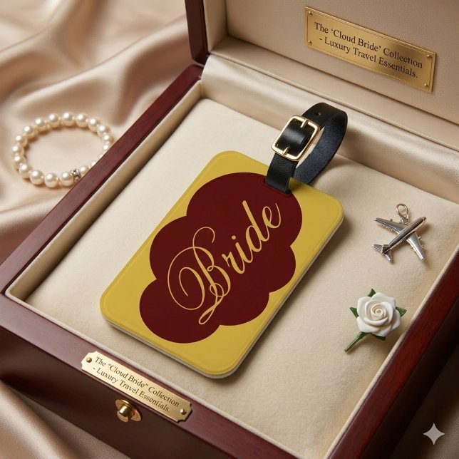 Modern Stylish Brud Resväskemärke Resetillbehör Bagagebricka (Modern Stylish Bride Luggage Tag Travel Accessory)