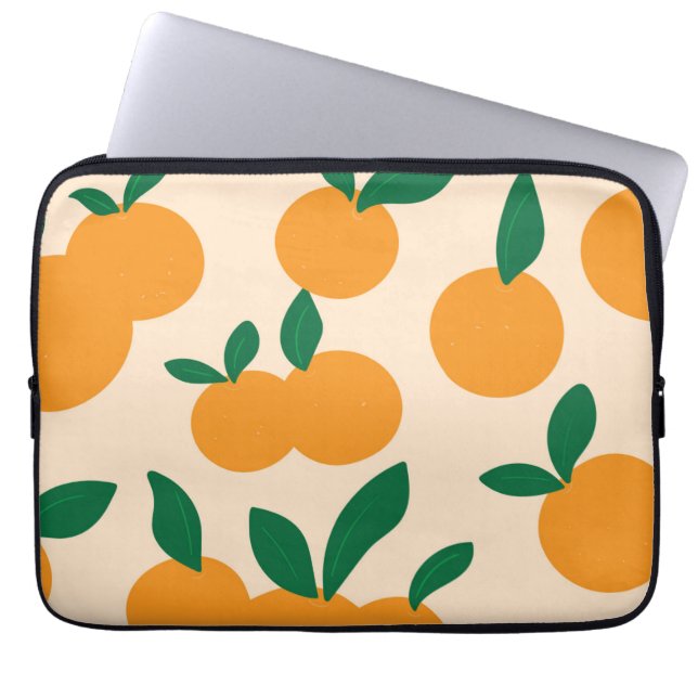 Modern Stylish Citrus Fruit Oranges Pattern Laptop Fodral (Framsidan)
