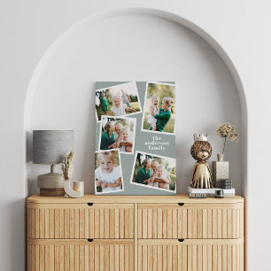 Modern stylish multi photo family blue home decor canvastryck