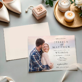 Modern Stylish Photo Wedding Invitation Inbjudningar