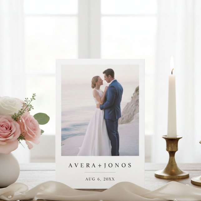 Modern Stylish Photo Wedding Invitation  Inbjudningar (Skapare uppladdad)