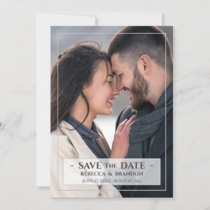 Modern & Stylish Save The Date Bröllop Foto Kort