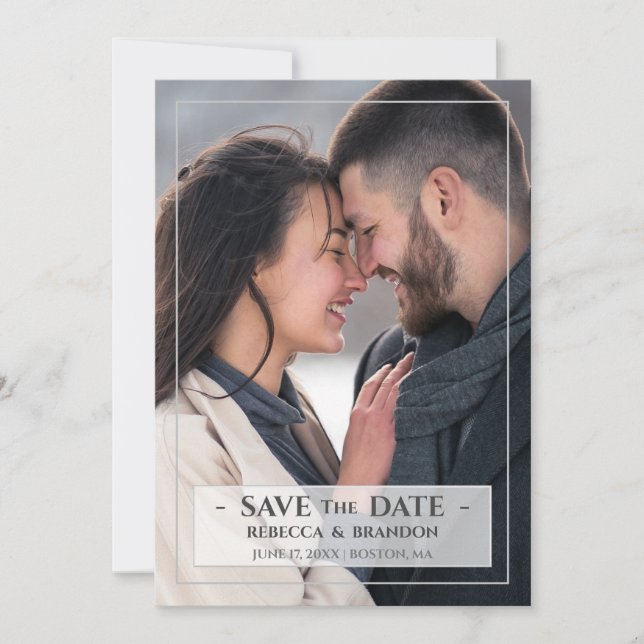 Modern & Stylish Save The Date Bröllopsfotokort Spara Datumet (Framsida)