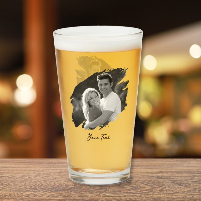 Modern Stylish Unique Black and White Photo Beer Glaskopp (Modern Stylish Unique Black and White Photo Beer Glass)