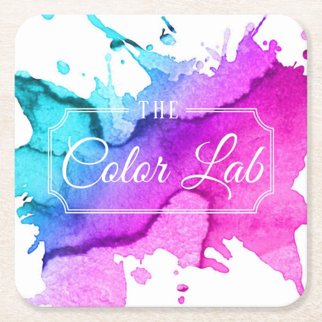 Modern stylist för hår för vattenfärghårsalong underlägg papper kvadrat (Framsidan)