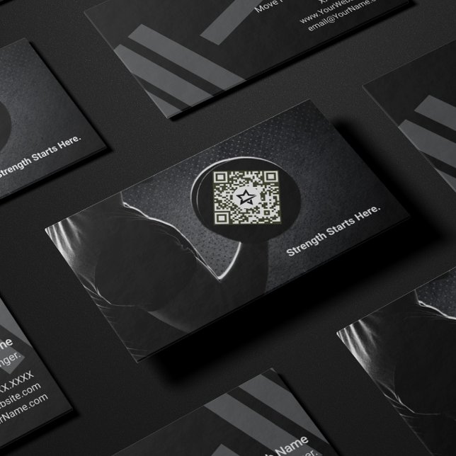 Modern styrketräning QR-kod Visitkort (Turn every handshake into a new client.)