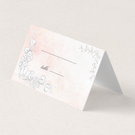 Modern subtil  Blommigt Bröllop Bord-kort Kort