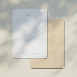 Modern subtle Monogrammed Initial & Namn Anteckningskort