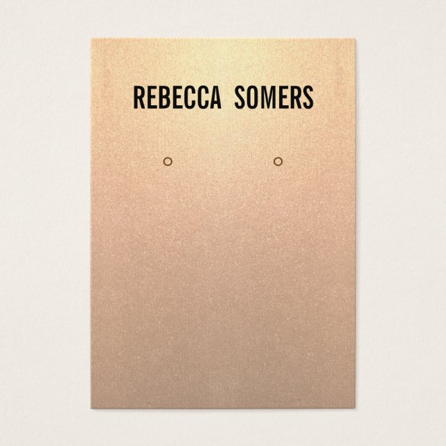 Modern subtle Ro Guld Earring Visning Card Visitkort (Framsidan)