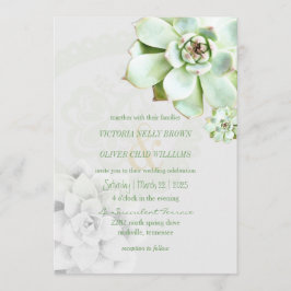 Modern Succulary Botanical Bröllop Inbjudningar