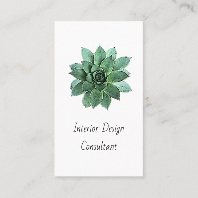Modern Succulent Boho Botanical QR code  Visitkort (Framsida)