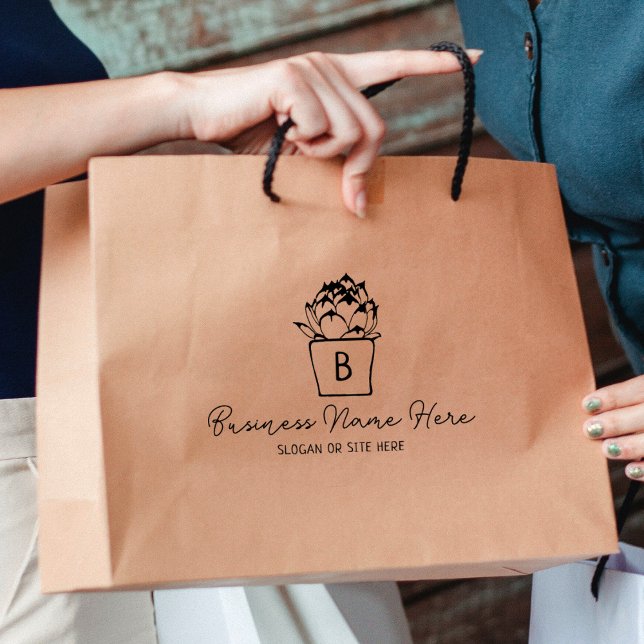 Modern Succult Monogram Anpassningsbar Business, s Stämpel (Skapare uppladdad)