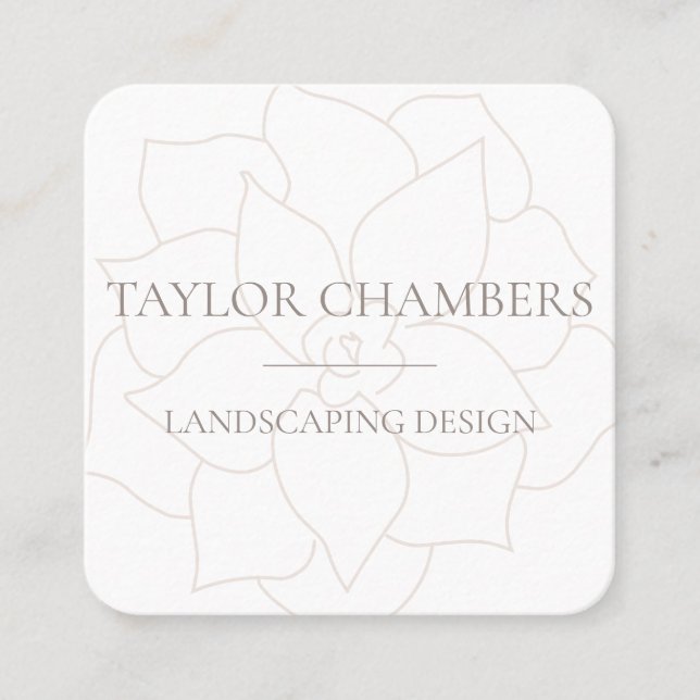 Modern Succult Simple Fyrkantigt Visitkort (Framsida)