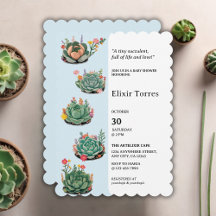 Modern Sukkulent Kaktus Baby Shower
