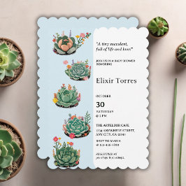 Modern Sukkulent Kaktus Baby Shower Inbjudningar