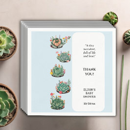 Modern Sukkulent Kaktus Baby Shower Pappersservett