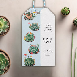 Modern Sukkulent Kaktus Baby Shower Presentetikett