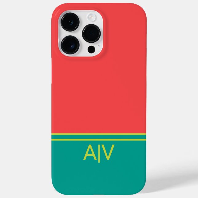 Modern Summer Coral Aquamarine Monogram (Baksida)