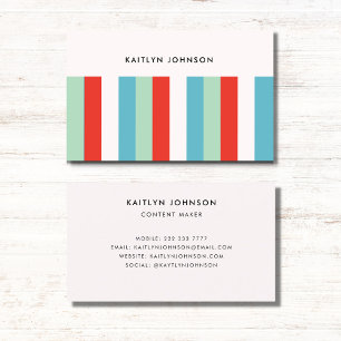 Modern Summer Retro Colorful Rand Visitkort