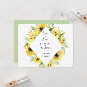 Modern Sunblommor Spray Bröllop spara datum