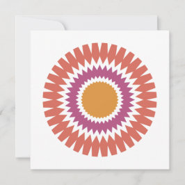 Modern Sunburst Flat Note Card i Red och Guld Anteckningskort