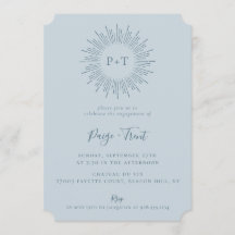 Modern Sunburst Light Blue-Förlovningsfest