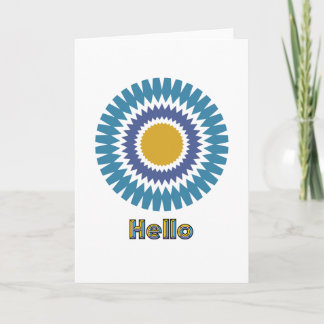 Modern Sunburst Note Card i Blue och Guld Anteckningskort