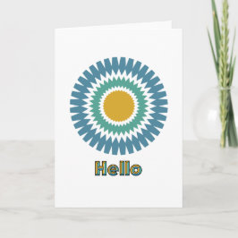 Modern Sunburst Note Card i Grönt och Guld Anteckningskort