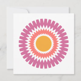 Modern Sunburst-platta anteckningskort i Rosa och 