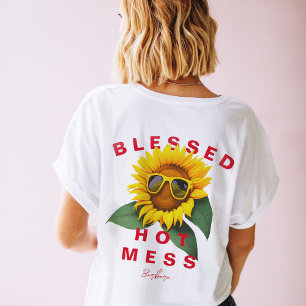 MODERN SUNFLOWER MAMMA SOMMER BLESSED HETT T SHIRT