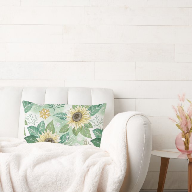 Modern  Sunflowers Winter pattern Lumbarkudde (Soffa)