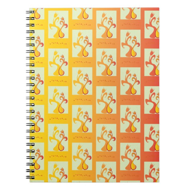 Modern Sunny gult Tulip illustration Anteckningsbok (Framsidan)
