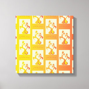 Modern Sunny gult Tulip illustration Canvastryck