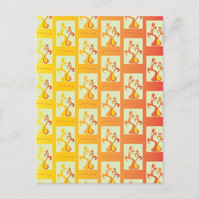Modern Sunny gult Tulip illustration Vykort (Framsida)