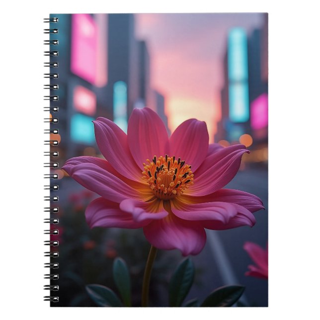 Modern Sunrise Bloom Anteckningsbok (Framsidan)