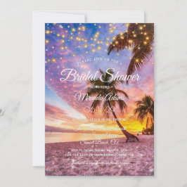 Modern Sunset Beach and Stars Summer Möhippa Inbjudningar