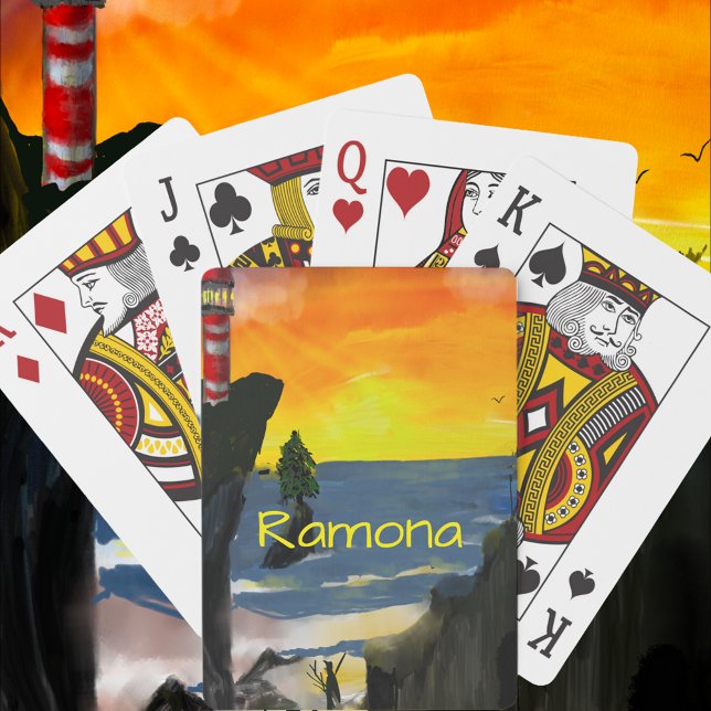 Modern Sunset Customize Namn Casinokort (Skapare uppladdad)