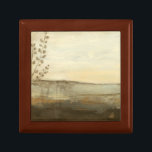 Modern Sunset liggande Oljemålning Minnesask<br><div class="desc">En modern oljemålning av ett landskap av Jennifer Goldberger. Löv kryper in från sidan medan en vacker solnedgång finns vid horisonten. En fantastisk som skulle göra ett inköp av fantastisk!</div>