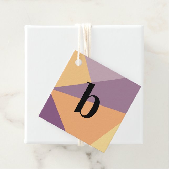 Modern Sunset Monogram fet initial Brev Gåvor Etiketter (På plats)