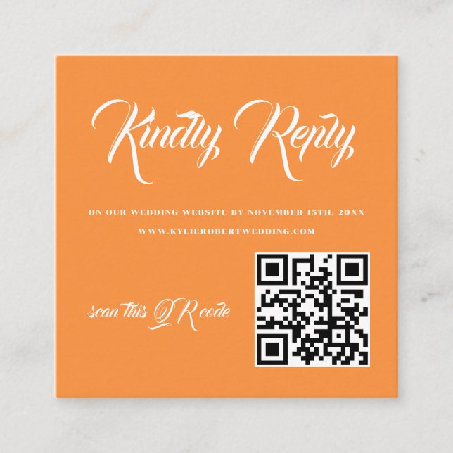 Modern Sunset Orange QR-OSA Tilläggskort (Framsida)