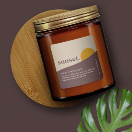 Modern Sunset-produktetikett Fyrkantigt Klistermärke