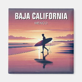 Modern Surfer Sunset Baja California Magnet