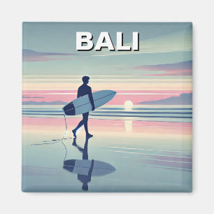 Modern Surfer Sunset Bali Indonesien Magnet