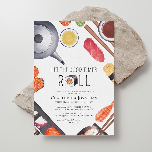 Modern Sushi Theme Rehearsal Middag Inbjudningar (Skapare uppladdad)